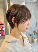 ブリーチなしダブルカラーピンクベージュミディアムボブ20代30代