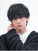 ブルーブラック/ニュアンスパーマ/韓国マッシュ/渋谷