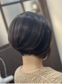 美シルエット前下がりショートボブ/地毛風暗めカラー/Lumi2横浜