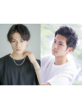 メンズ#イルミナカラー#髪質改善縮毛矯正トリートメント#ハイライト#ヘッドスパ#白髪ぼかし#ウルフカット