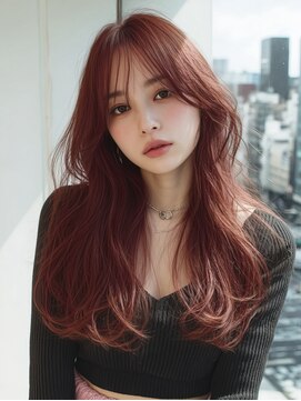 秋冬大人艶髪レッドブラウン韓国風レイヤー【上野】