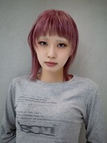 ギークス(GEEKS) 【GEEKS渋谷】ブリーチカラー/青みピンク/ハッシュカット/ウルフ