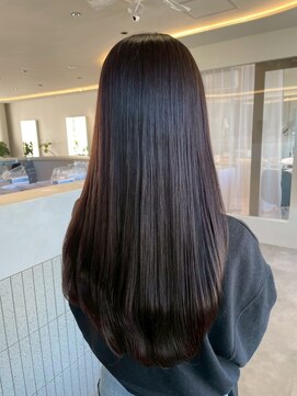 桑名ロングレイヤーカットハッシュカット透明感カラー重めロング