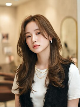 ラファンジュ ヘアー クレオ(Rohange hair Creo) バタフライレイヤーカット レイヤーカット ミルクティーブラウン