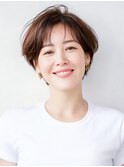 大人可愛い小顔ショート/ブラウンカラー