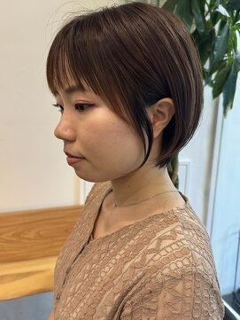 ビューエヒメ(VIEW EHIME) 小顔カットショートボブ大人可愛いアッシュオリーブ