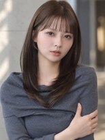 ソラ 表参道(SORA)&nbsp;ベージュブラウンカラー×顔まわりレイヤーの大人セミロング