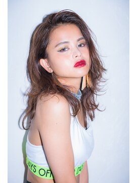 ミエル ヘア 新宿(miel hair) 【mielhair新宿】かきあげバングで大人セクシーロング