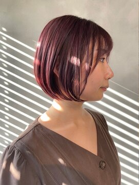 ティダスマイル(tida smile) 大人かわいい×ショートボブ×ピンクレッド