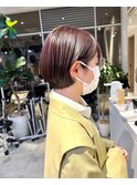 斜めバング/グレージュカラー/デザインカラー/シルキーベージュ
