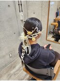 銀箔キラキラヘアセット☆