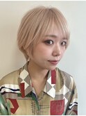 20代30代40代ナチュラル大人可愛いハイトーン丸みショート◎