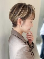 ロンドエニカ 大宮(Lond enika)&nbsp;前髪パーマアッシュカラーレイヤーロンググレーベージュ[大宮]