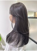 美シルエット美髪韓国ロングレイヤーグレージュカラー【梅田】