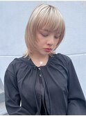 シアーカラー ショート 姫カット ダークアッシュ 魅力倍増カール