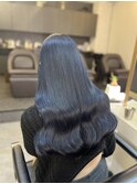 メルティカラー.フェミニンロング.似合わせカット.ブルーカラー