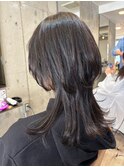 ツヤ髪クラゲヘアー小顔レイヤーカット透明感黒髪20代30代
