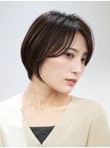 横浜西口大人ショートボブココアベージュイルミナグレージュ40代