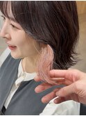 【シアーピンクのインナーカラー&髪質改善カラー】
