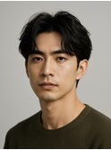 Hale刈り上げセンターパートフェザーパーマニュアンスパーマ原宿