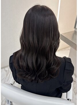 暗髪/グレージュ／透明感カラー/髪質改善/縮毛矯正