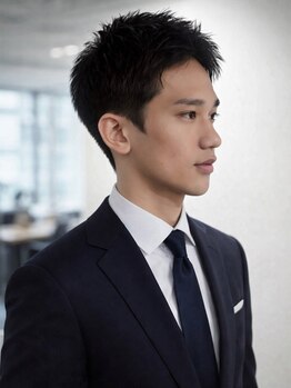 アンクー(Ankh)の写真/【名古屋駅1分】ビジネスマンから人気！スーツに映える清潔感ショートやon/off両方に対応のメンズパーマ◎