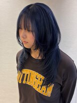 ジプソ(Gypso Hair salon)&nbsp;(そうや)ネイビーブルー×ハッシュカット