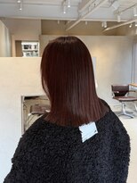 ペブル(pebble) セミロング/艶髪/髪質改善/トリートメント/大久保/暖色/レッド