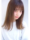 【シースルーバング】×切りっぱなしミディハイライト