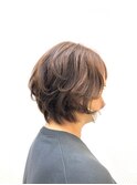 無造作ウェーブ/ショートボブ/くせ毛風/デジタルパーマ/暖色系