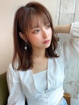 アフロート ディル(AFLOAT D'L)&nbsp;大人可愛いボブ フェザーバング カーキグレージュデジタルパーマ