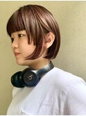 【 顔周りぷつっとボブ × ピンクブラウン 】浅野美紀