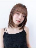 くびれレイヤーエモージュイメチェンフルバング似合わせカット