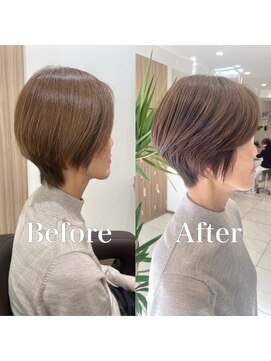 アッシュ 下丸子店(Ash) 脱白髪染めで作るベージュカラー