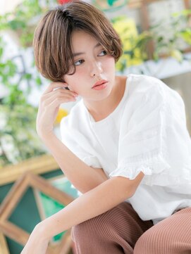 カバーヘア イヴ 戸頭店(COVER HAIR EVE) くせ毛風小顔センターパート前髪なしショートh2戸頭30代40代!
