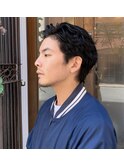 メンズパーマ/オールバック