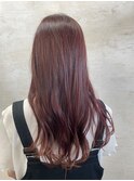 暖色カラーピンク系かわいい綺麗めロング