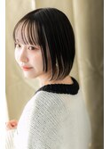 □ミストバングインナーカラー黒髪ミニボブ401★越谷10代20代