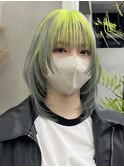【GEEKS渋谷】ミントカラー/ハイトーン/ウルフ/レイヤーロング