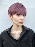 ピンクラベンダー/ピンク/パープル/ショート/暖色