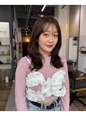 ブラウンカラー  チョコレートブラウン   福岡美容室 レイヤー