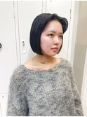 韓国風切りっぱなしボブ