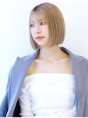 イメチェン切りっぱなしブロンド