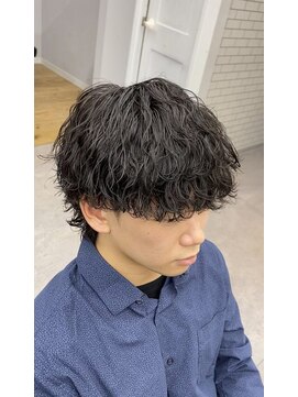 オムデュー(HOMME DEUX) 【KAITO】マッシュウルフ波巻きパーマ！