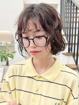 ペイジヘアー(paige hair) メガネに似合うボブパーマ
