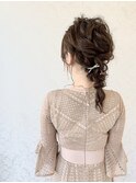 ミディアムヘアの編みおろし