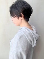 暗髪ショート_スリークボブ厚めバングローライト_ba285551