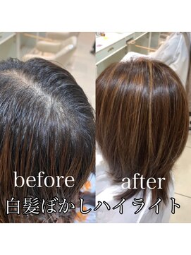 アッシュ 高幡不動店(Ash) 【Ash高幡不動×山崎】白髪染めを使わない白髪ぼかしハイライト4