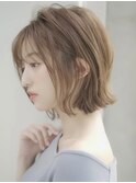 大人おしゃれ前髪あり外ハネボブ20代30代【AIN.表参道】川原大地