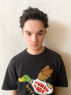 アイティーバイアルバム 八王子店(IT by ALBUM) ツーブロック短髪アッシュブラックグレーベージュ_8823